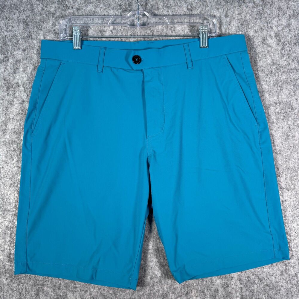 Greyson Montauk Shorts Mens Measures 36x9 Blue Performance Casual Golf Outdoors